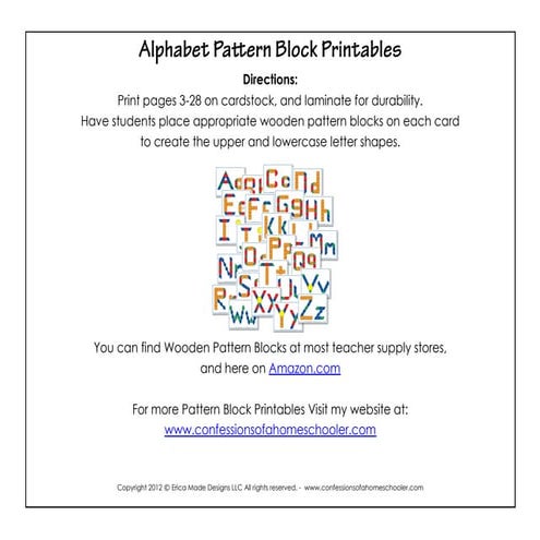 ALFABETO con Bloques Lógicos (Alphabet Pattern Blocks)