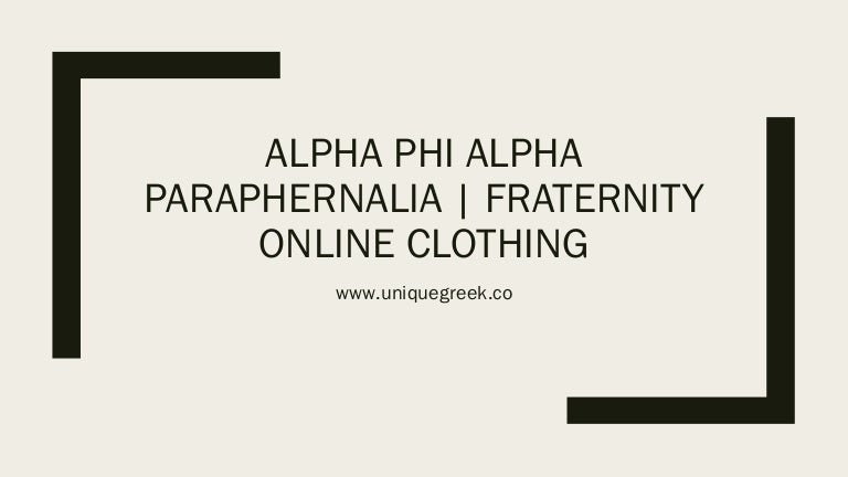 alpha phi alpha fraternity paraphernalia