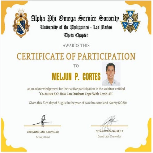 ALPHA PHI OMEGA UP_ o Musta Ka -- MENTAL AWARENESS | PDF