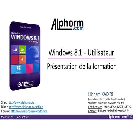 alphorm.com - Formation Windows 8.1 - Utilisateur