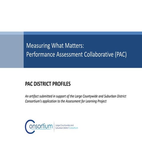Measuring What Matters: Performance Assessment Collaborative (PAC) | PDF