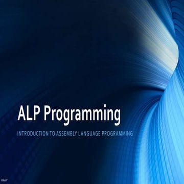 Introduction to Assembly Language Programming | PPT