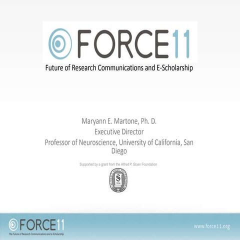 FORCE11:  Future of Research Communications and e-Scholarship
