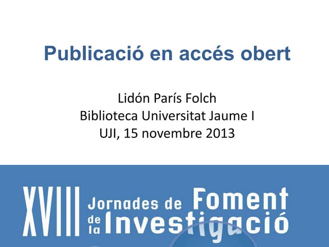 Publicar en accés obert