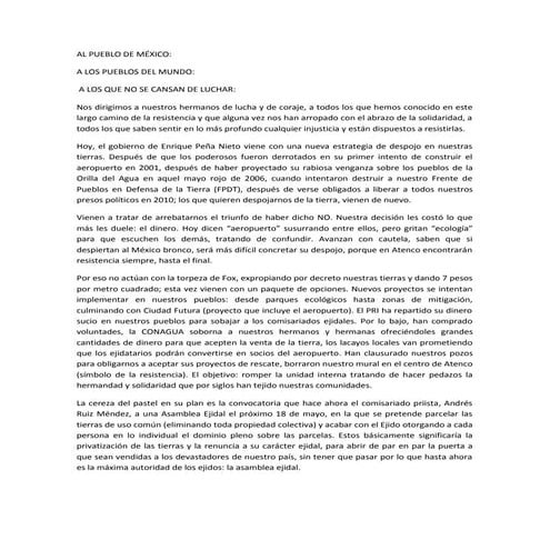 Al pueblo de méxico ver resumida