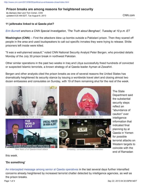AL QAEDA PRISONERS ESCAPE - Coincid...