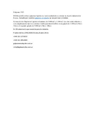 Alquiler de galpones