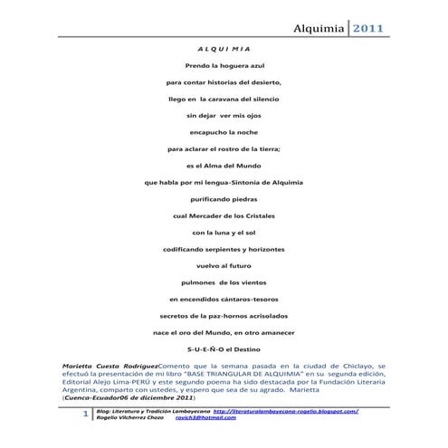 Alquimia de Marietta Cuesta Rodríguez