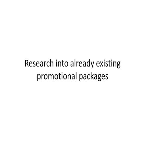 Already existing promotional packages