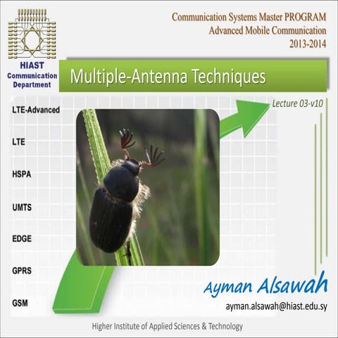 HIAST-Ayman Alsawah Lecture on Multiple-Antenna Techniques in Advanced Mobile...