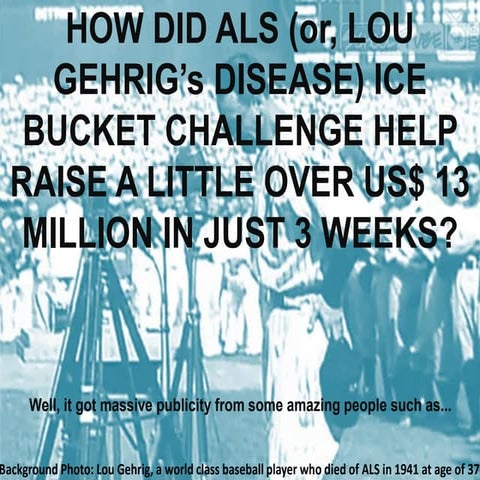 How ALS ICE BUCKET CHALLENGE helped Raise over US$ 13 MILLION in Donations