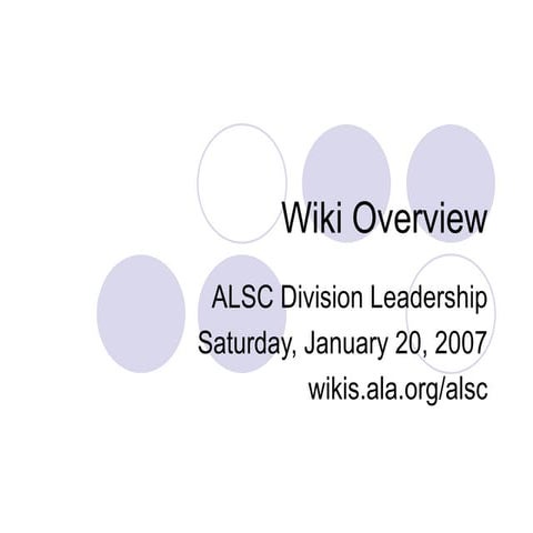 Alsc Wiki Overview