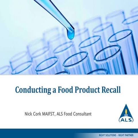 Conducting a food product recall