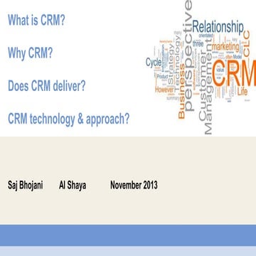 Al shaya   - What is CRM?