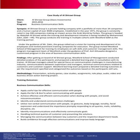 Corporate Training in Dubai, UAE for Al Shirawi Group