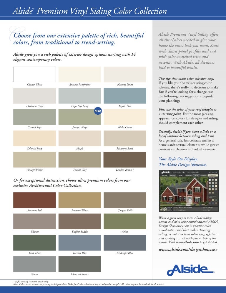 Alside colorsellsheet