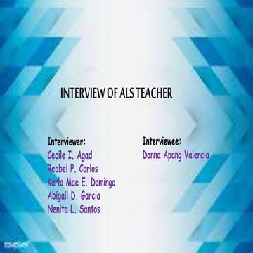 SHORT INTERVIEW with ALS TEACHER | PPTX