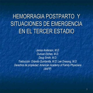 HEMORRAGIA POSTPARTO Y SITUACIONES ...