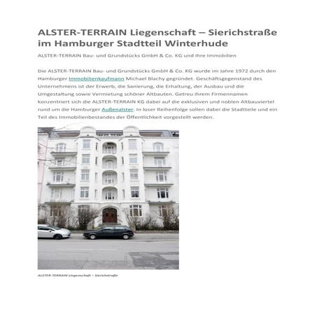 ALSTER-TERRAIN Liegenschaft – Sierichstraße im Hamburger Stadtteil Winterhude
