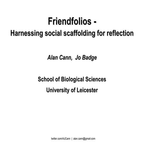 Friendfolios - Harnessing social scaffolding for reflection