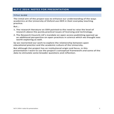 Should openness be the default approach in higher education? (ALT-C 2014)