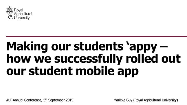 Making our students ‘appy – how we successfully rolled out our student mobile...