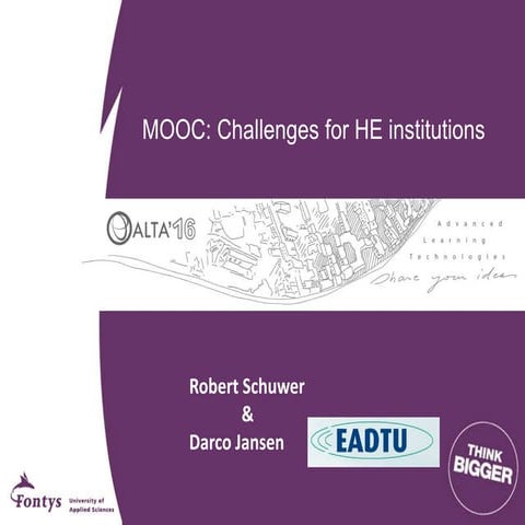 MOOC: Challenges for HE Institutions