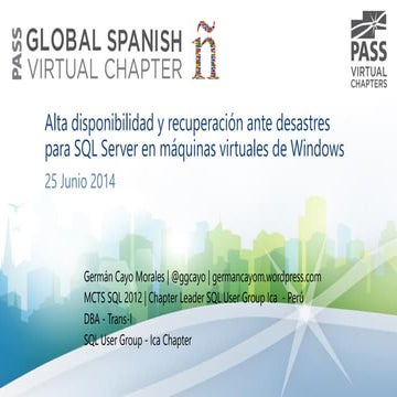 Alta disponibilidad y recuperación ante desastres para sql server en máquinas...