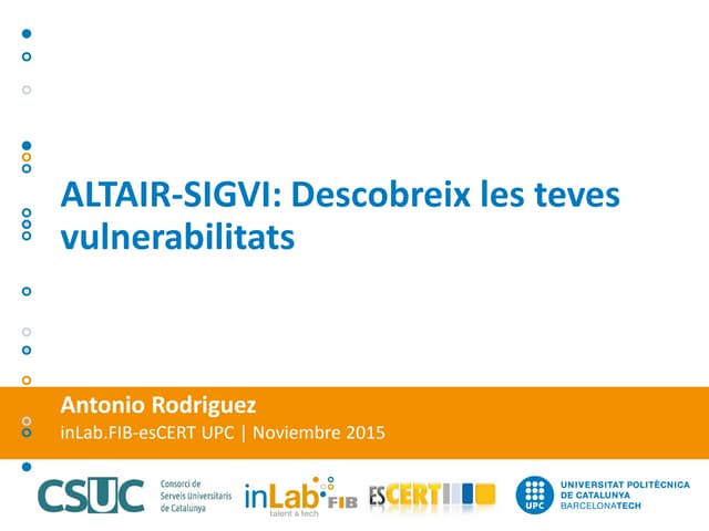 ALTAIR-SIGVI: Descobreix les teves vulnerabilitats