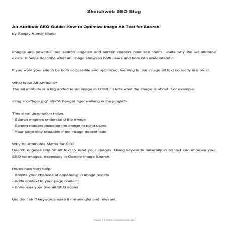 Alt Attribute SEO Guide: How to Optimize Image Alt Text for Search