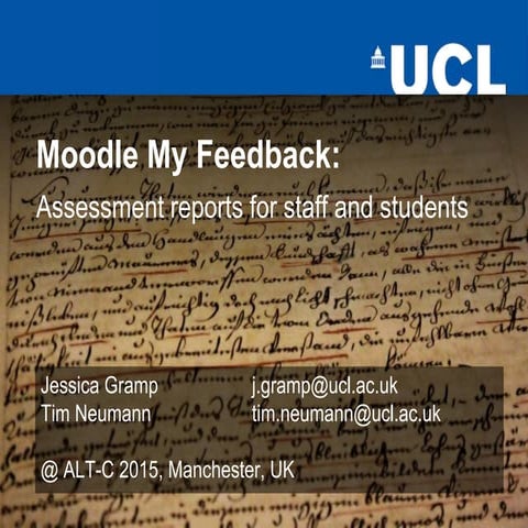 ALT-C Moodle My feedback report