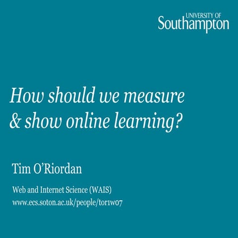 How should we measure & show online learning activity?