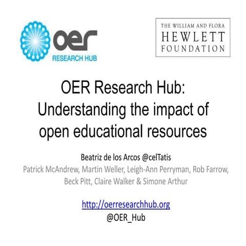 OER Research Hub: Understanding the impact of open educational resources