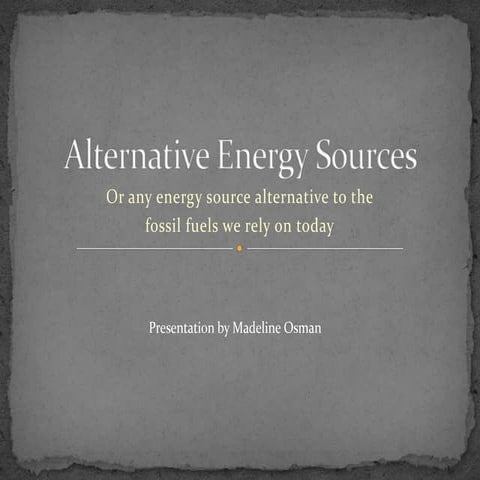 Alternative Energy PowerPoint | PPTX