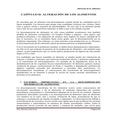 Principales Causas De Deterioro De Los Alimentos | PPT
