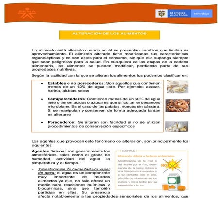 Alteraciones de los alimentos | PDF