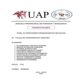 Alteraciones cromosomas sexuales