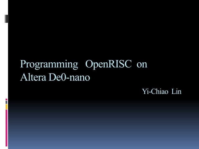 Programming OpenRISC on Altera De0_nano