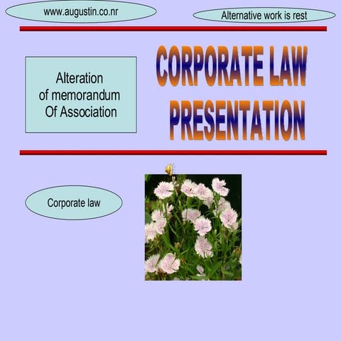 Alteration Of Memorandom Of Association Company Law
