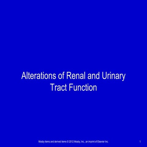 Alterations and renal