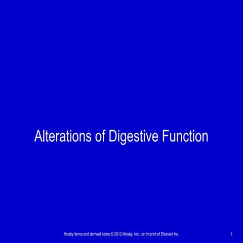 Alterations of the digestive function