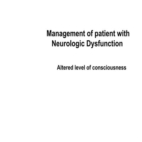 Altered level of consciousness