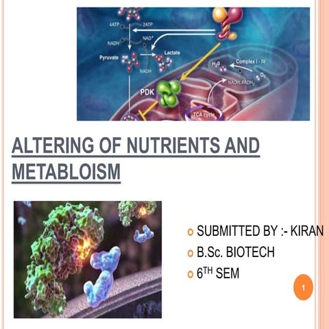 Altering of nutrients and metabloism