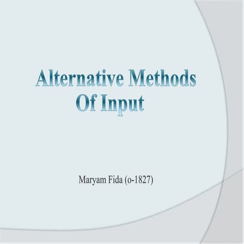 Alternate methods of input 