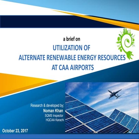 Alternate Renewable Energy Resources at Airports | PPT