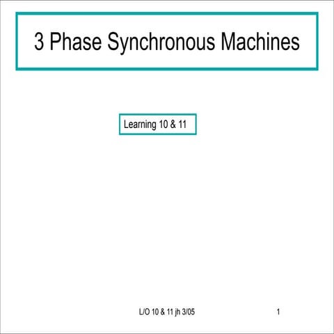 Alternating Current Machines 10&11