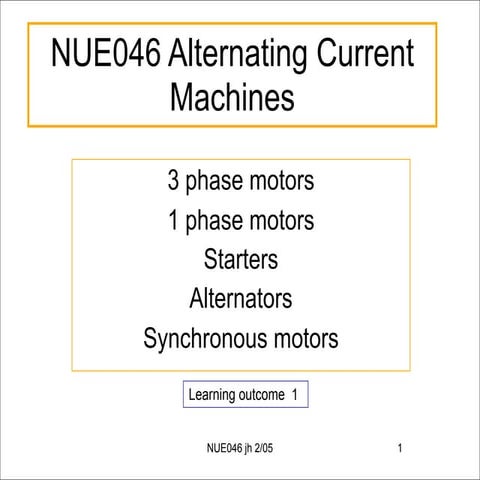 Alternating Current Machines 1a