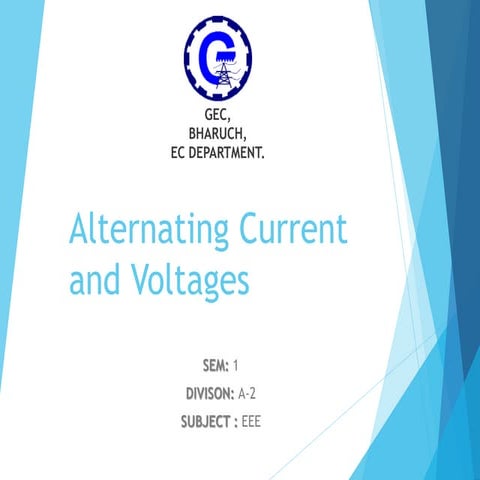 Alternating current and voltages | PPTX