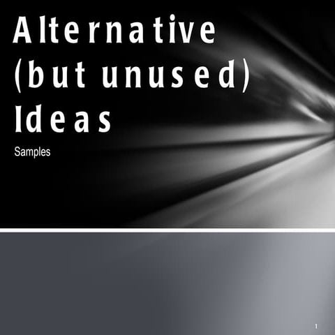 Alternative (but unused) Ancillary Ideas