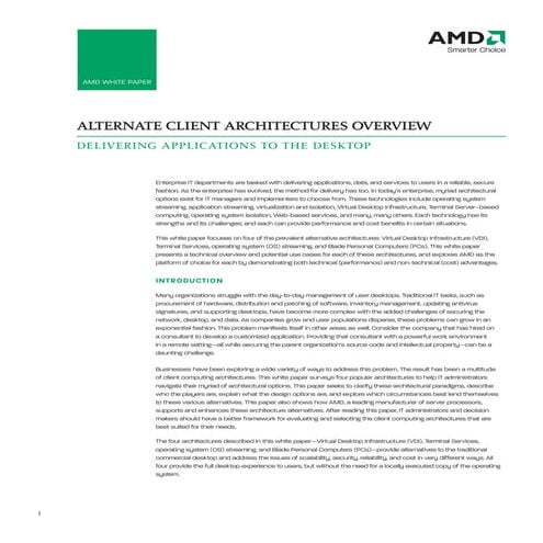 Alternative Architecture Overview 44956 A